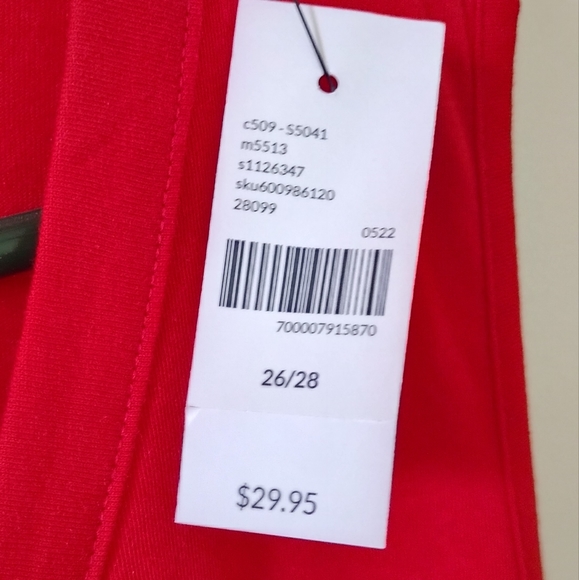 Lane Bryant Red V Neck Tank Top Size 26/28 NWT - Picture 3 of 4